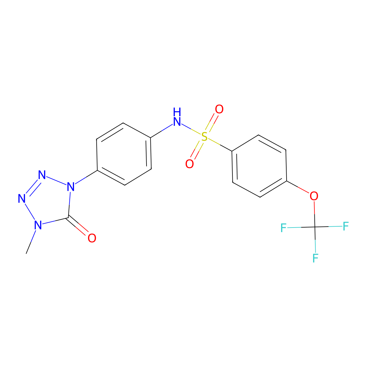 N-(4-(4-methyl-5-oxo-4,5-dihydro-1H-tetrazol-1-yl)phenyl)-4-(trifluoromethoxy)benzenesulfonamide molecular structure, CAS 1396864-22-4