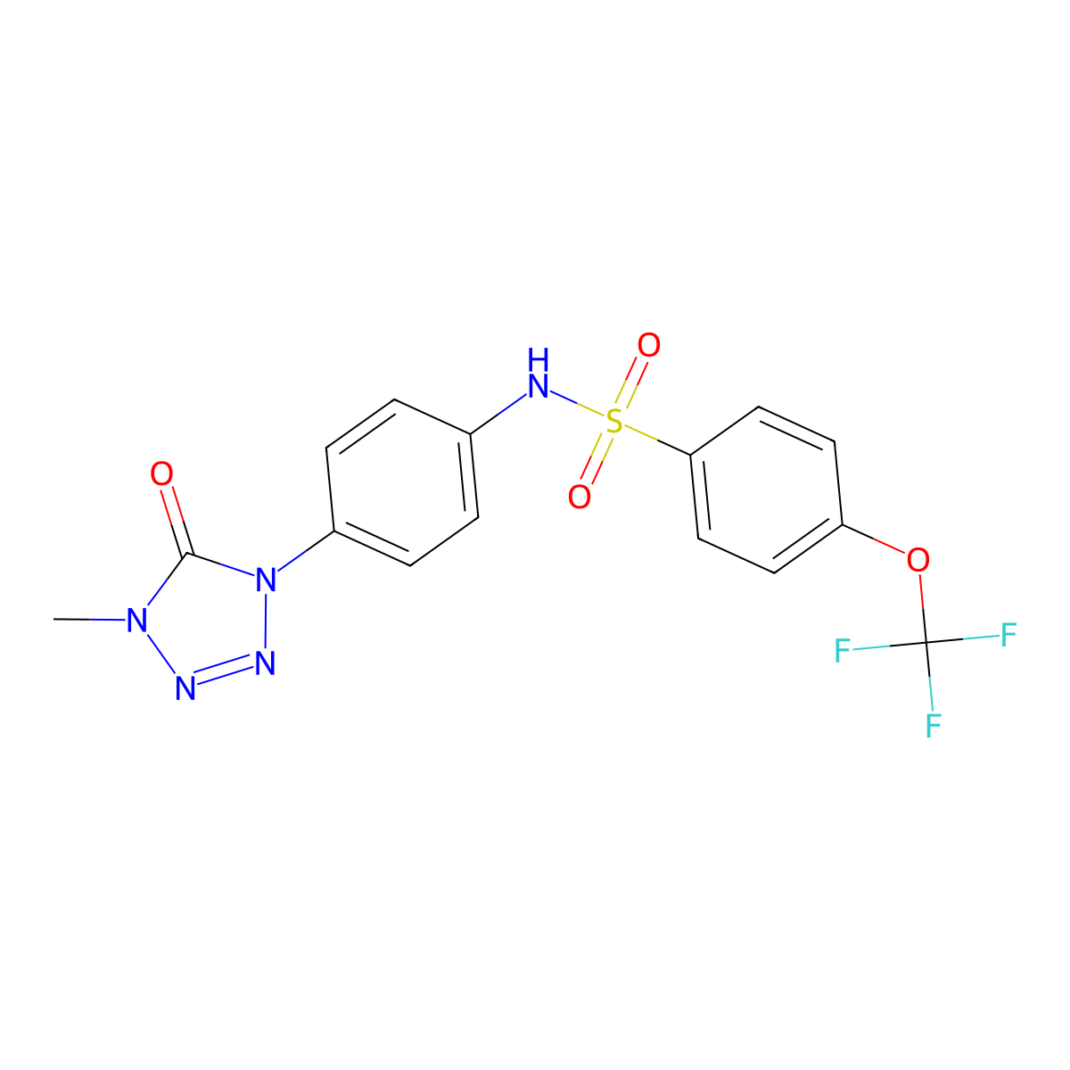 N-(4-(4-methyl-5-oxo-4,5-dihydro-1H-tetrazol-1-yl)phenyl)-4-(trifluoromethoxy)benzenesulfonamide molecular structure, CAS 1396864-22-4