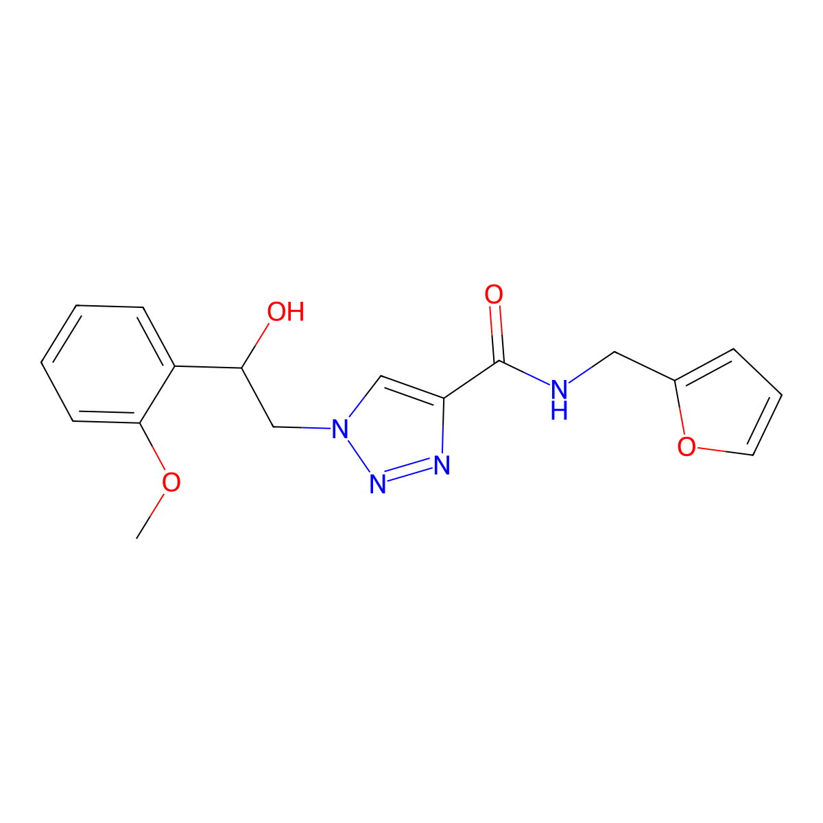 N-(2-furylmethyl)-1-[2-hydroxy-2-(2-methoxyphenyl)ethyl]-1H-1,2,3-triazole-4-carboxamide molecular structure, CAS 1396864-41-7