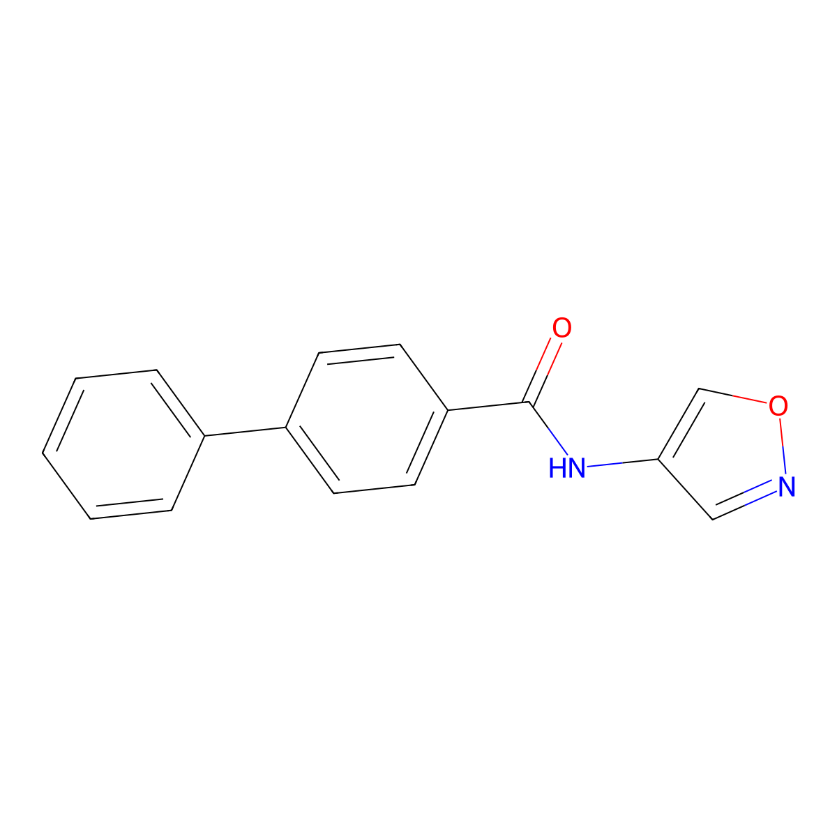 N-(isoxazol-4-yl)-[1,1'-biphenyl]-4-carboxamide molecular structure, CAS 1396864-42-8