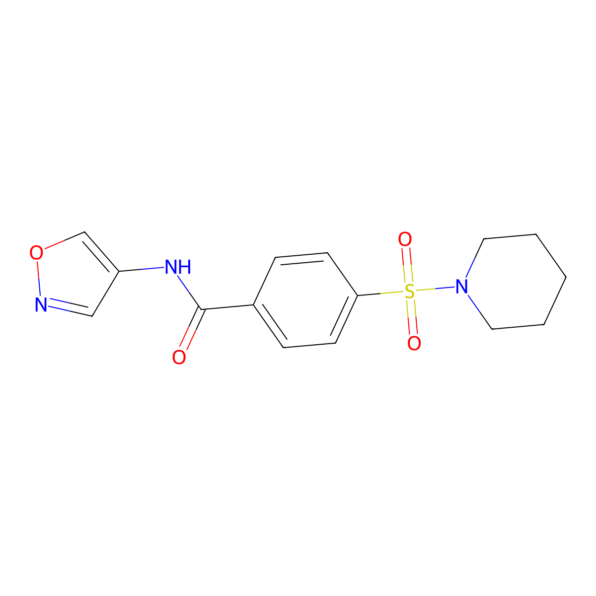 N-(isoxazol-4-yl)-4-(piperidin-1-ylsulfonyl)benzamide molecular structure, CAS 1396864-48-4