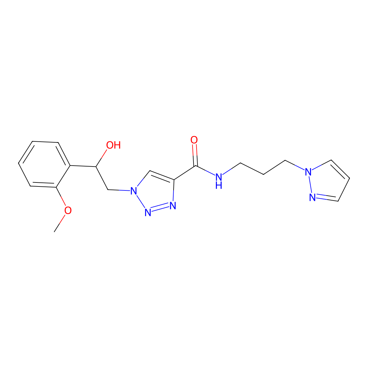 1-[2-hydroxy-2-(2-methoxyphenyl)ethyl]-N-[3-(1H-pyrazol-1-yl)propyl]-1H-1,2,3-triazole-4-carboxamide molecular structure, CAS 1396864-55-3