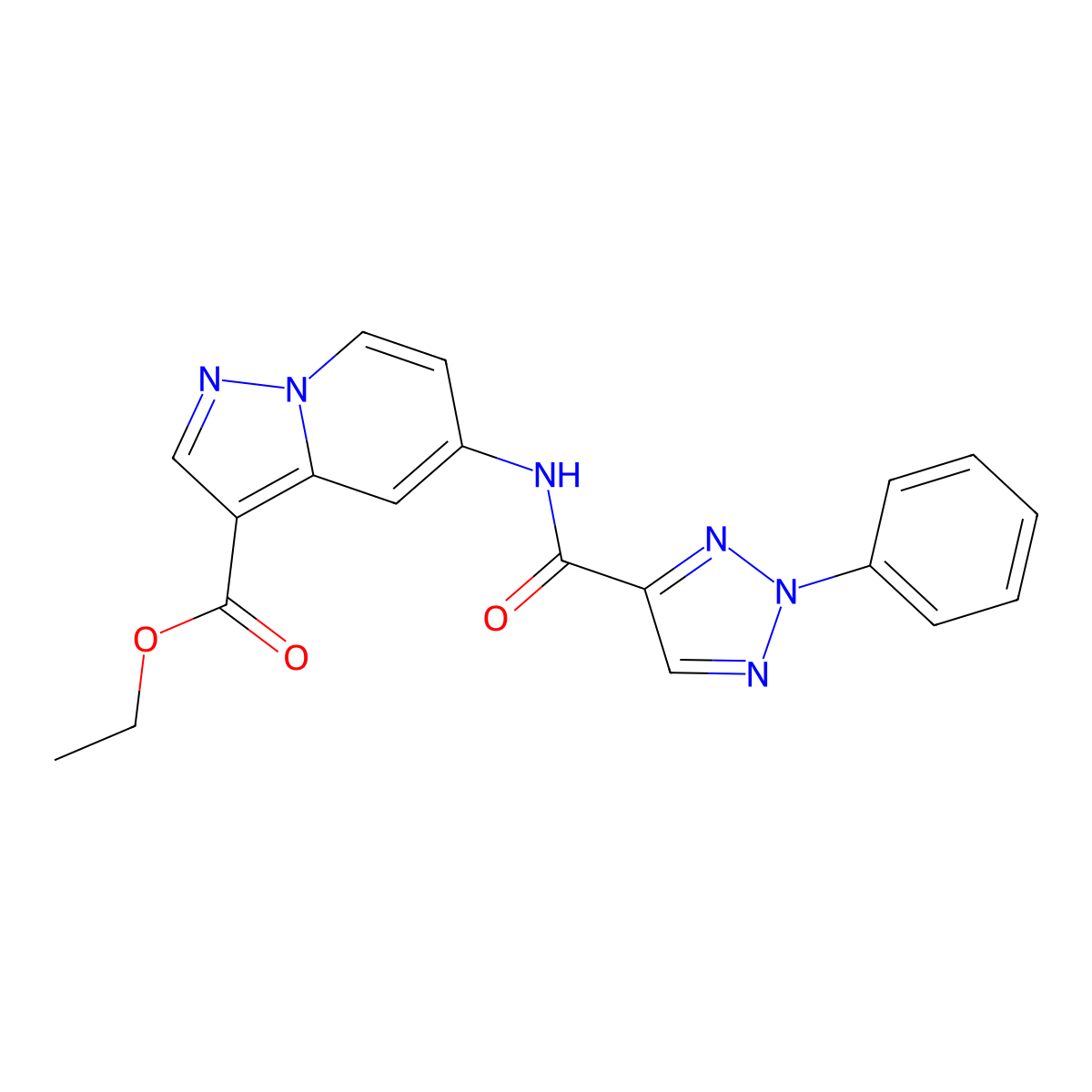 ethyl 5-(2-phenyl-2H-1,2,3-triazole-4-carboxamido)pyrazolo[1,5-a]pyridine-3-carboxylate molecular structure, CAS 1396864-59-7
