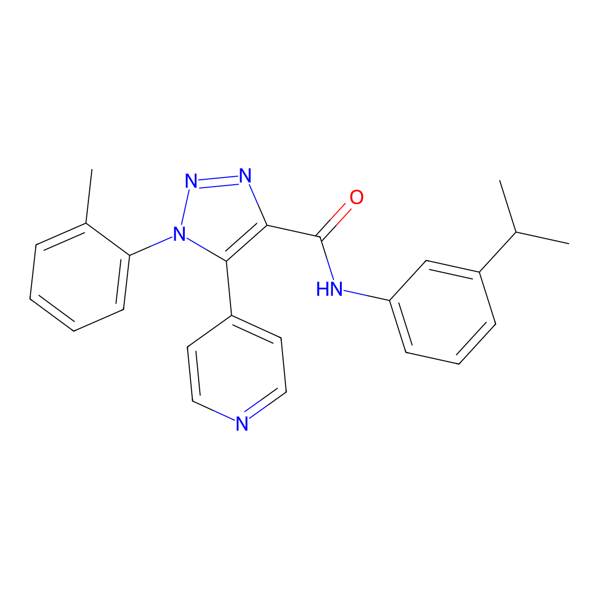 N-(3-isopropylphenyl)-1-(2-methylphenyl)-5-pyridin-4-yl-1H-1,2,3-triazole-4-carboxamide molecular structure, CAS 1396864-61-1
