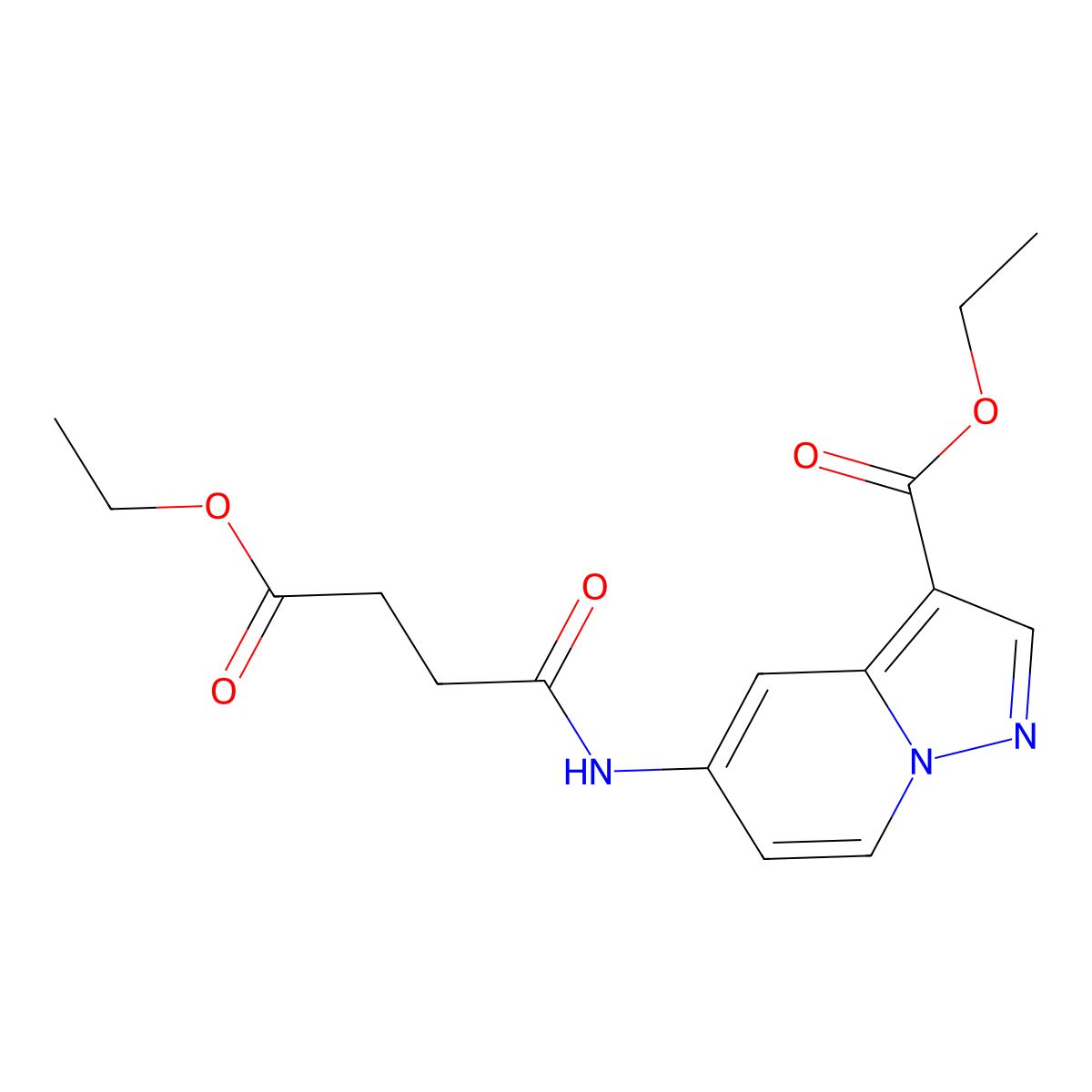 Ethyl 5-(4-ethoxy-4-oxobutanamido)pyrazolo[1,5-a]pyridine-3-carboxylate molecular structure, CAS 1396864-70-2