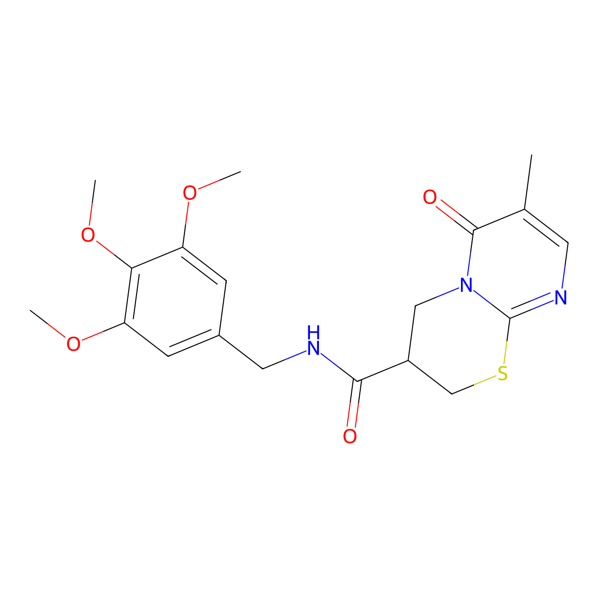 7-methyl-6-oxo-N-[(3,4,5-trimethoxyphenyl)methyl]-2H,3H,4H,6H-pyrimido[2,1-b][1,3]thiazine-3-carboxamide molecular structure, CAS 1396864-87-1