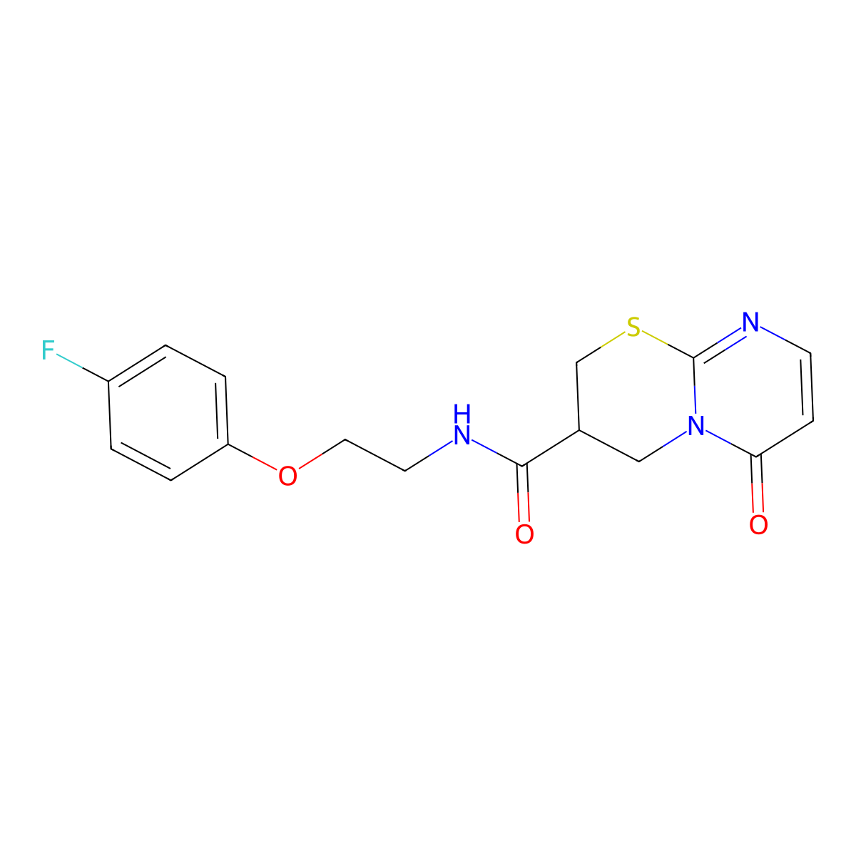 N-(2-(4-fluorophenoxy)ethyl)-6-oxo-2,3,4,6-tetrahydropyrimido[2,1-b][1,3]thiazine-3-carboxamide molecular structure, CAS 1396864-91-7