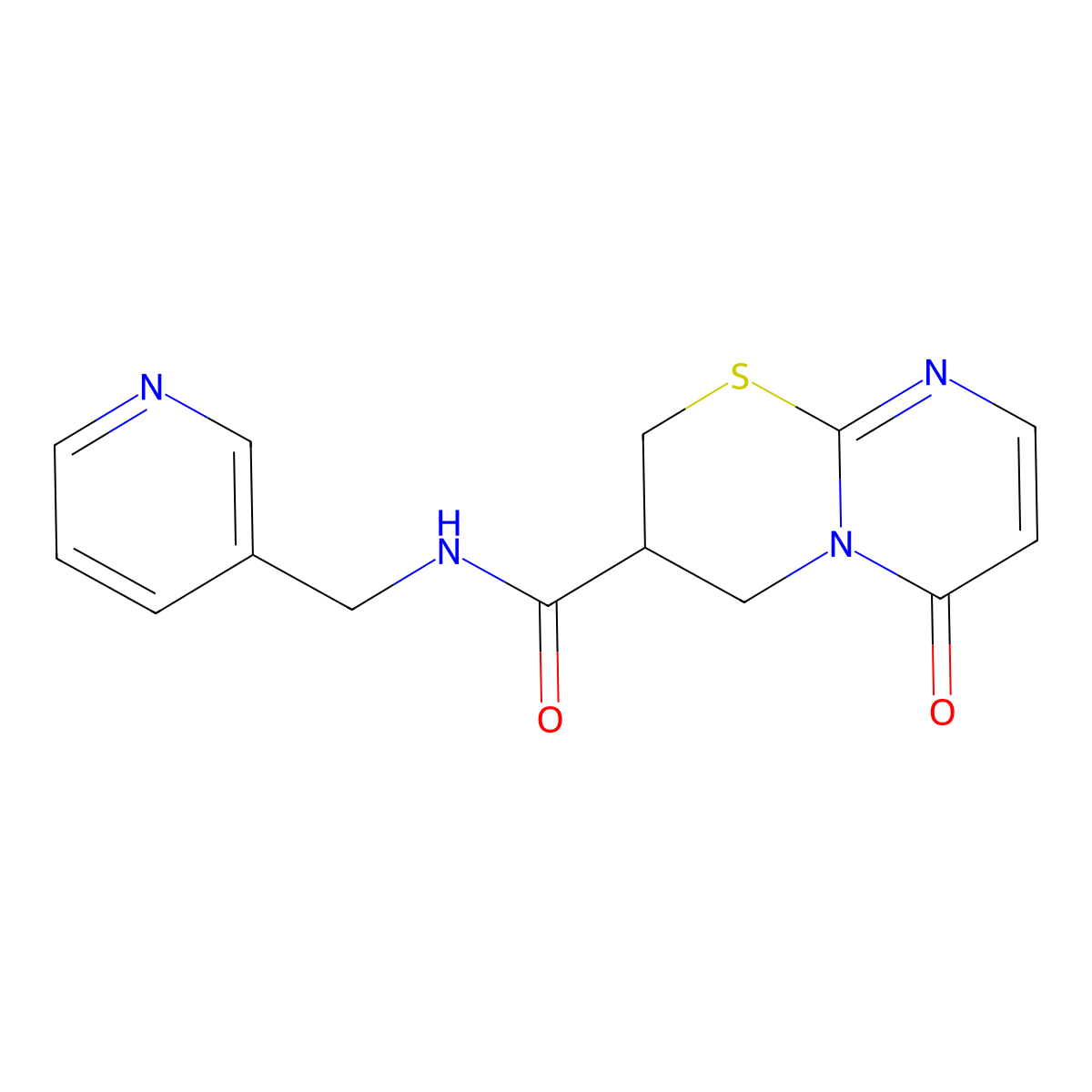 6-oxo-N-(pyridin-3-ylmethyl)-2,3,4,6-tetrahydropyrimido[2,1-b][1,3]thiazine-3-carboxamide molecular structure, CAS 1396864-96-2