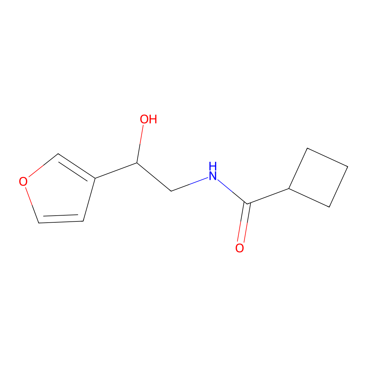 N-[2-(furan-3-yl)-2-hydroxyethyl]cyclobutanecarboxamide molecular structure, CAS 1396865-06-7