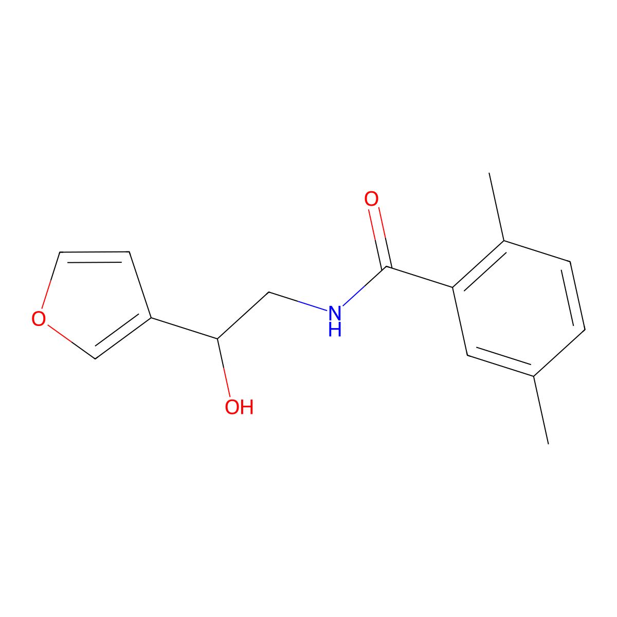 N-[2-(furan-3-yl)-2-hydroxyethyl]-2,5-dimethylbenzamide molecular structure, CAS 1396865-09-0