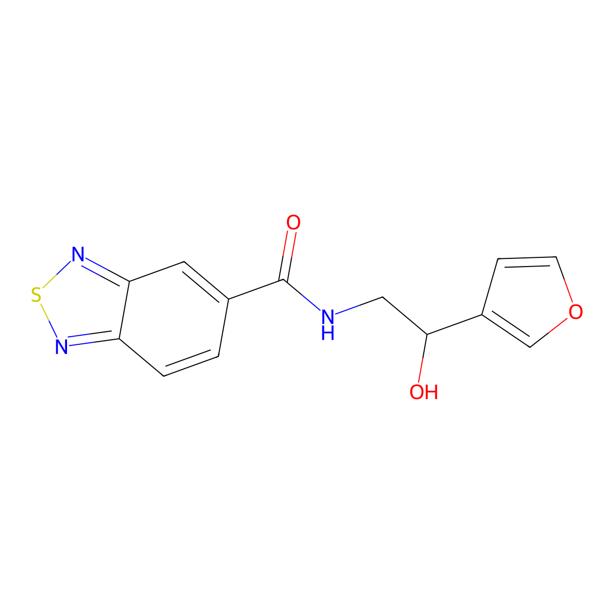 N-(2-(furan-3-yl)-2-hydroxyethyl)benzo[c][1,2,5]thiadiazole-5-carboxamide molecular structure, CAS 1396865-21-6