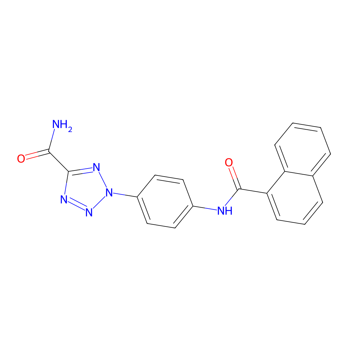 2-[4-(naphthalene-1-amido)phenyl]-2H-1,2,3,4-tetrazole-5-carboxamide molecular structure, CAS 1396865-28-3