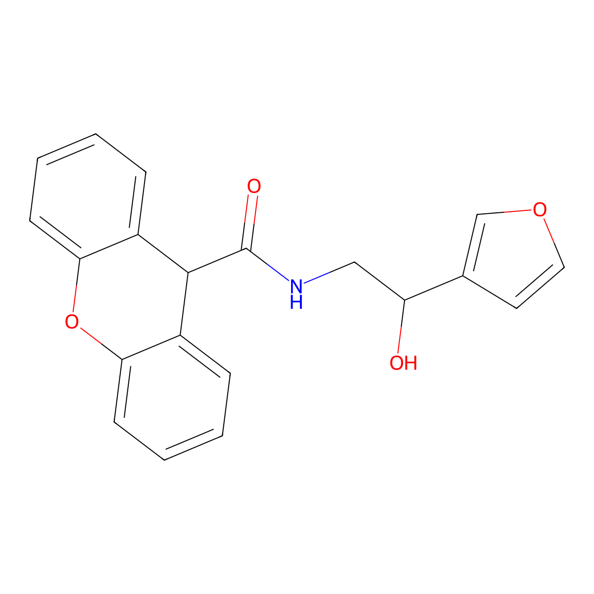 N-[2-(furan-3-yl)-2-hydroxyethyl]-9H-xanthene-9-carboxamide molecular structure, CAS 1396865-29-4