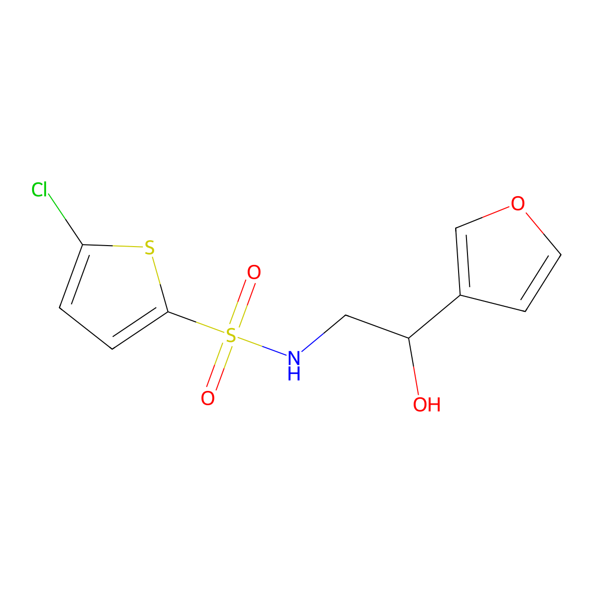 5-chloro-N-[2-(furan-3-yl)-2-hydroxyethyl]thiophene-2-sulfonamide molecular structure, CAS 1396865-34-1