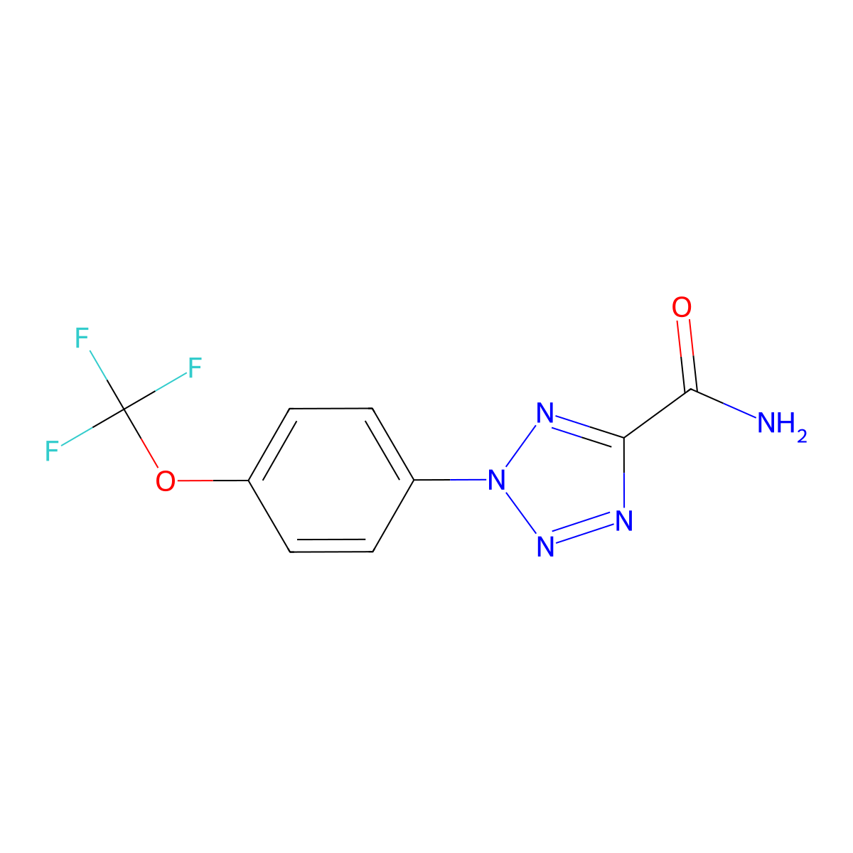 2-(4-(trifluoromethoxy)phenyl)-2H-tetrazole-5-carboxamide molecular structure, CAS 1396865-41-0