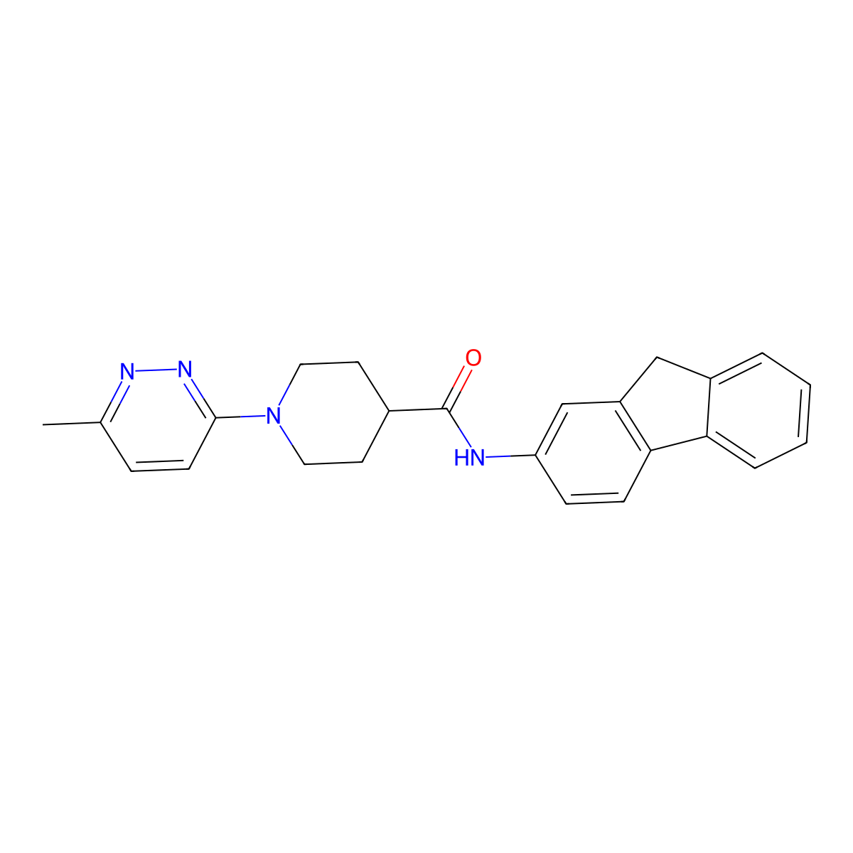 N-(9H-fluoren-2-yl)-1-(6-methylpyridazin-3-yl)piperidine-4-carboxamide molecular structure, CAS 1396865-44-3