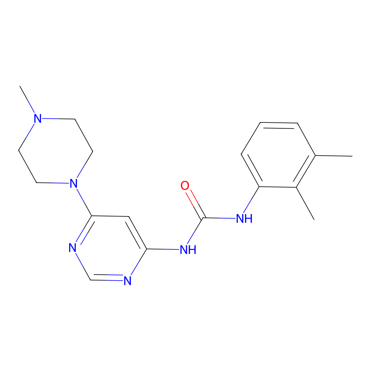 1-(2,3-Dimethylphenyl)-3-[6-(4-methylpiperazin-1-yl)pyrimidin-4-yl]urea molecular structure, CAS 1396865-53-4