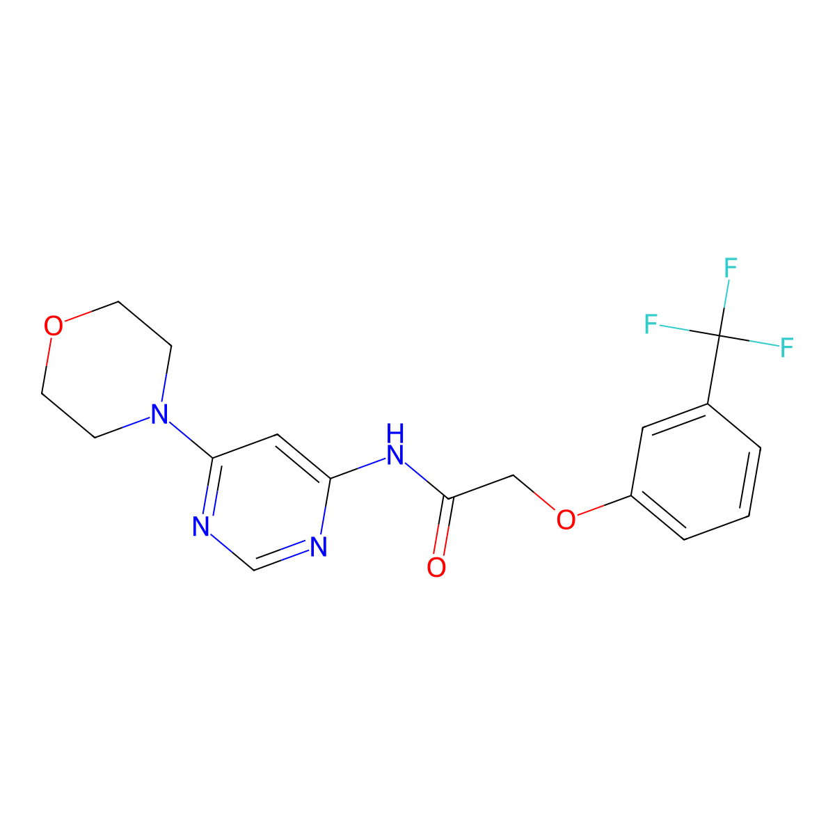 N-(6-morpholinopyrimidin-4-yl)-2-(3-(trifluoromethyl)phenoxy)acetamide molecular structure, CAS 1396865-58-9