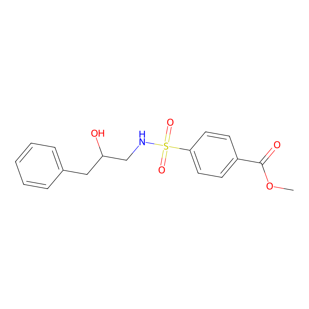Methyl 4-[(2-hydroxy-3-phenylpropyl)sulfamoyl]benzoate molecular structure, CAS 1396865-59-0