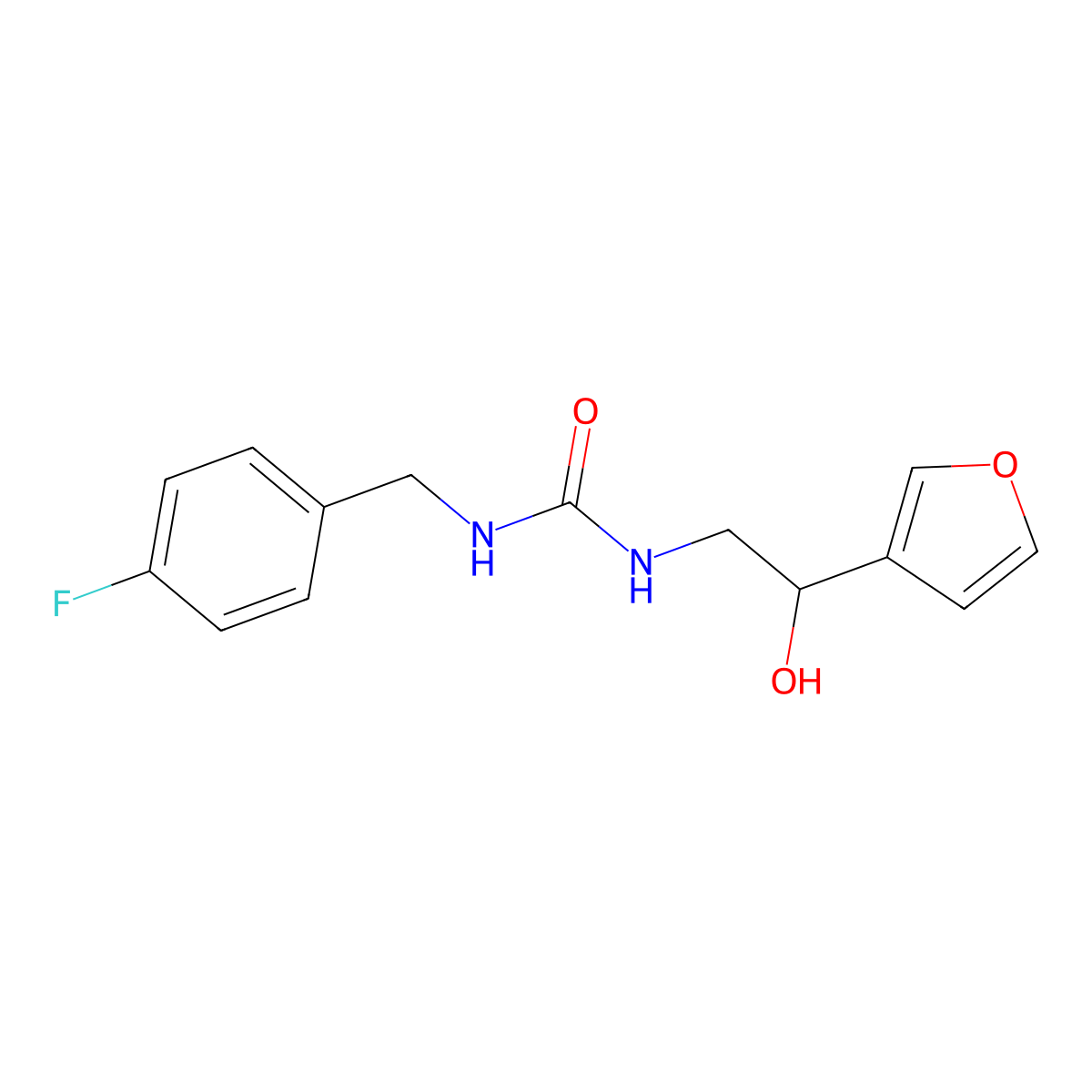1-(4-Fluorobenzyl)-3-(2-(furan-3-yl)-2-hydroxyethyl)urea molecular structure, CAS 1396865-61-4