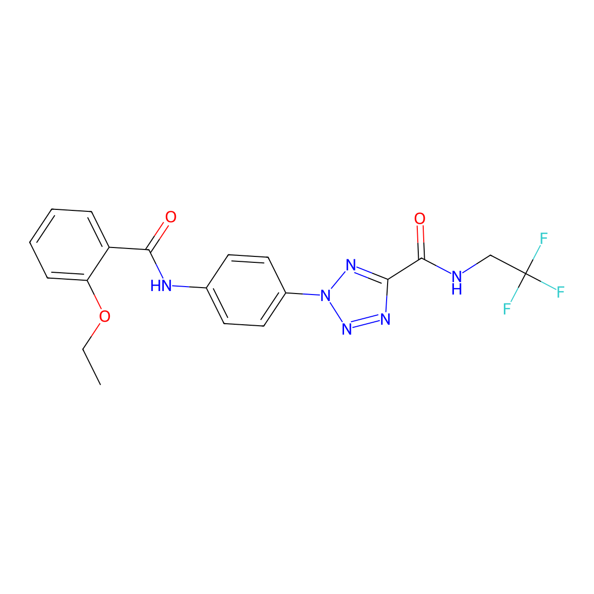 2-(4-(2-ethoxybenzamido)phenyl)-N-(2,2,2-trifluoroethyl)-2H-tetrazole-5-carboxamide molecular structure, CAS 1396865-63-6