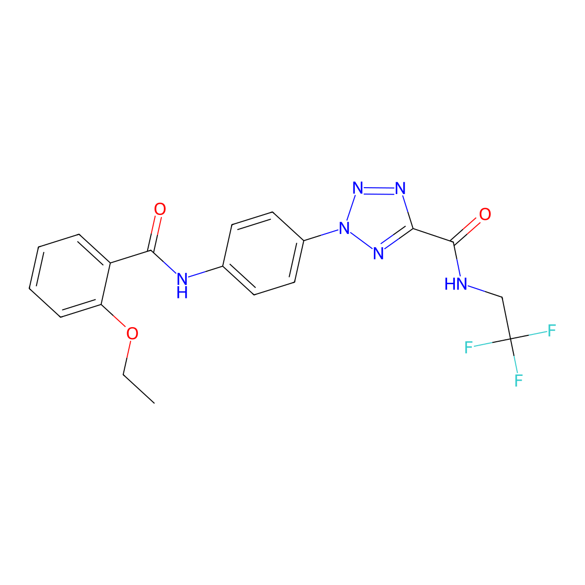 2-(4-(2-ethoxybenzamido)phenyl)-N-(2,2,2-trifluoroethyl)-2H-tetrazole-5-carboxamide molecular structure, CAS 1396865-63-6