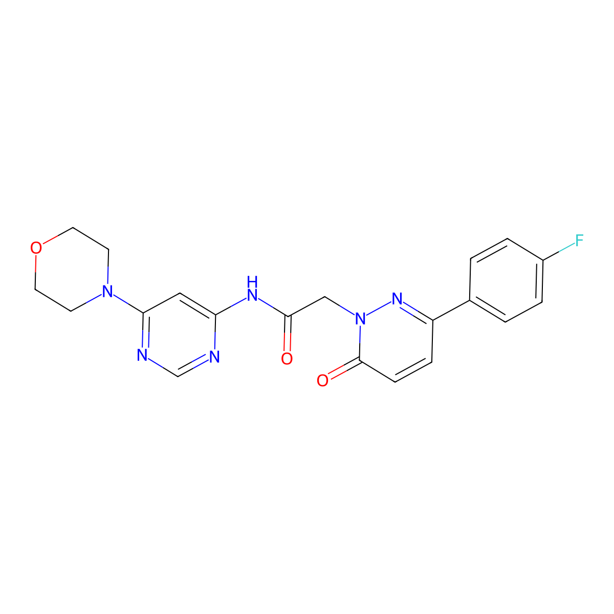2-(3-(4-fluorophenyl)-6-oxopyridazin-1(6H)-yl)-N-(6-morpholinopyrimidin-4-yl)acetamide molecular structure, CAS 1396865-69-2