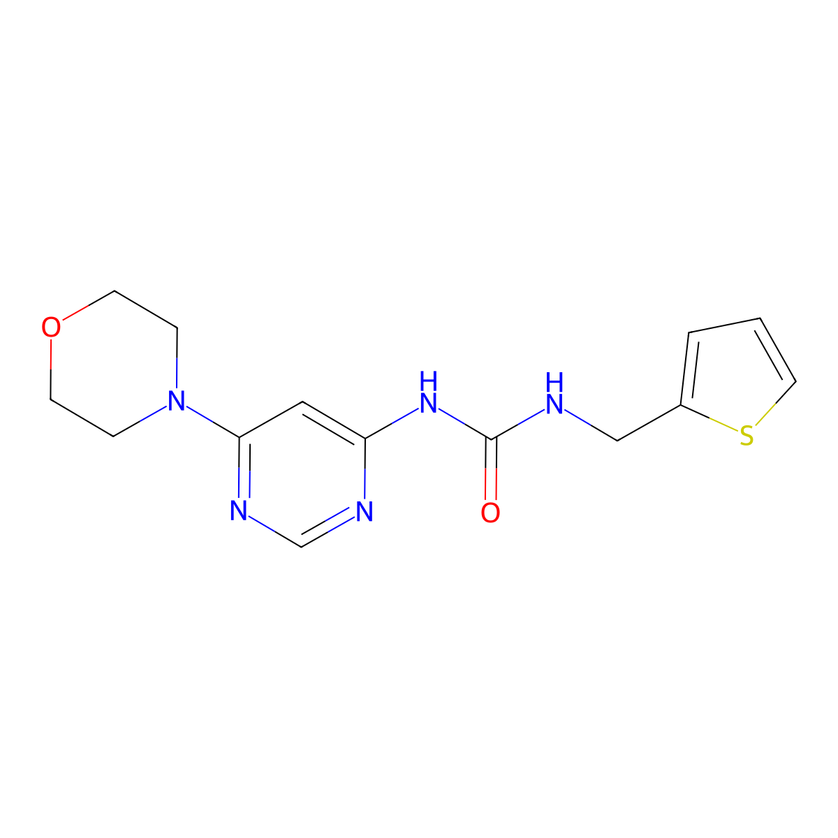1-(6-Morpholinopyrimidin-4-yl)-3-(thiophen-2-ylmethyl)urea molecular structure, CAS 1396865-71-6