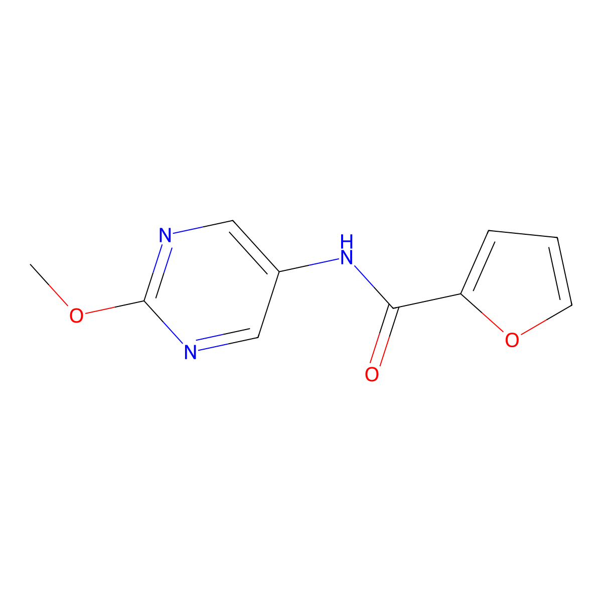 N-(2-methoxypyrimidin-5-yl)furan-2-carboxamide molecular structure, CAS 1396865-72-7
