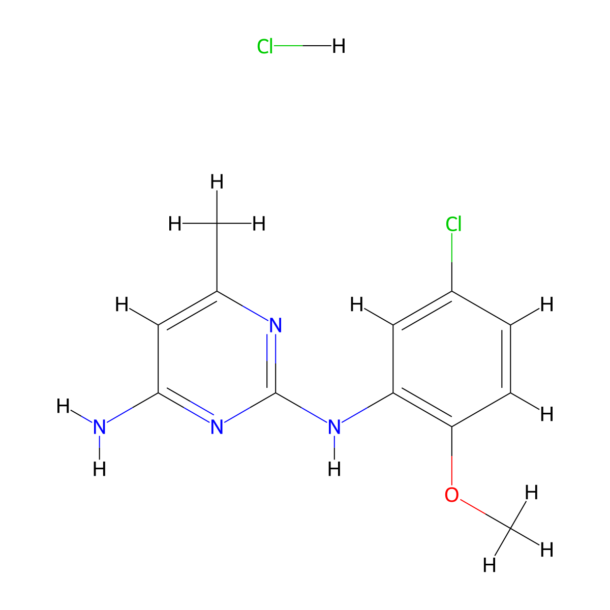 N2-(5-chloro-2-methoxyphenyl)-6-methylpyrimidine-2,4-diamine hydrochloride molecular structure, CAS 1396865-77-2