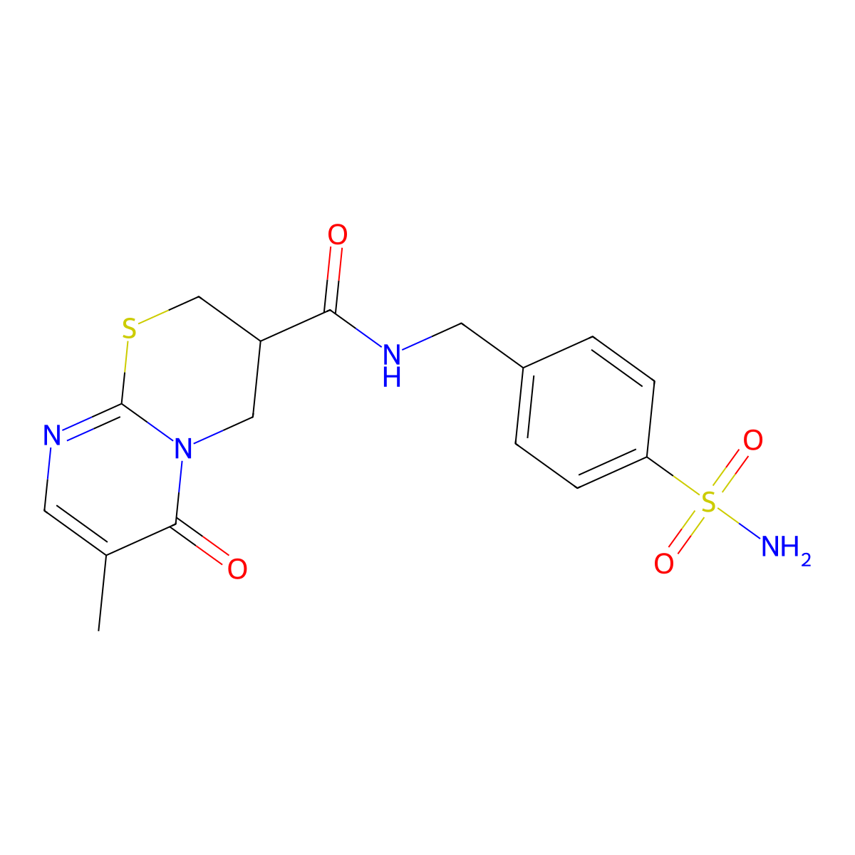 7-methyl-6-oxo-N-(4-sulfamoylbenzyl)-2,3,4,6-tetrahydropyrimido[2,1-b][1,3]thiazine-3-carboxamide molecular structure, CAS 1396865-85-2