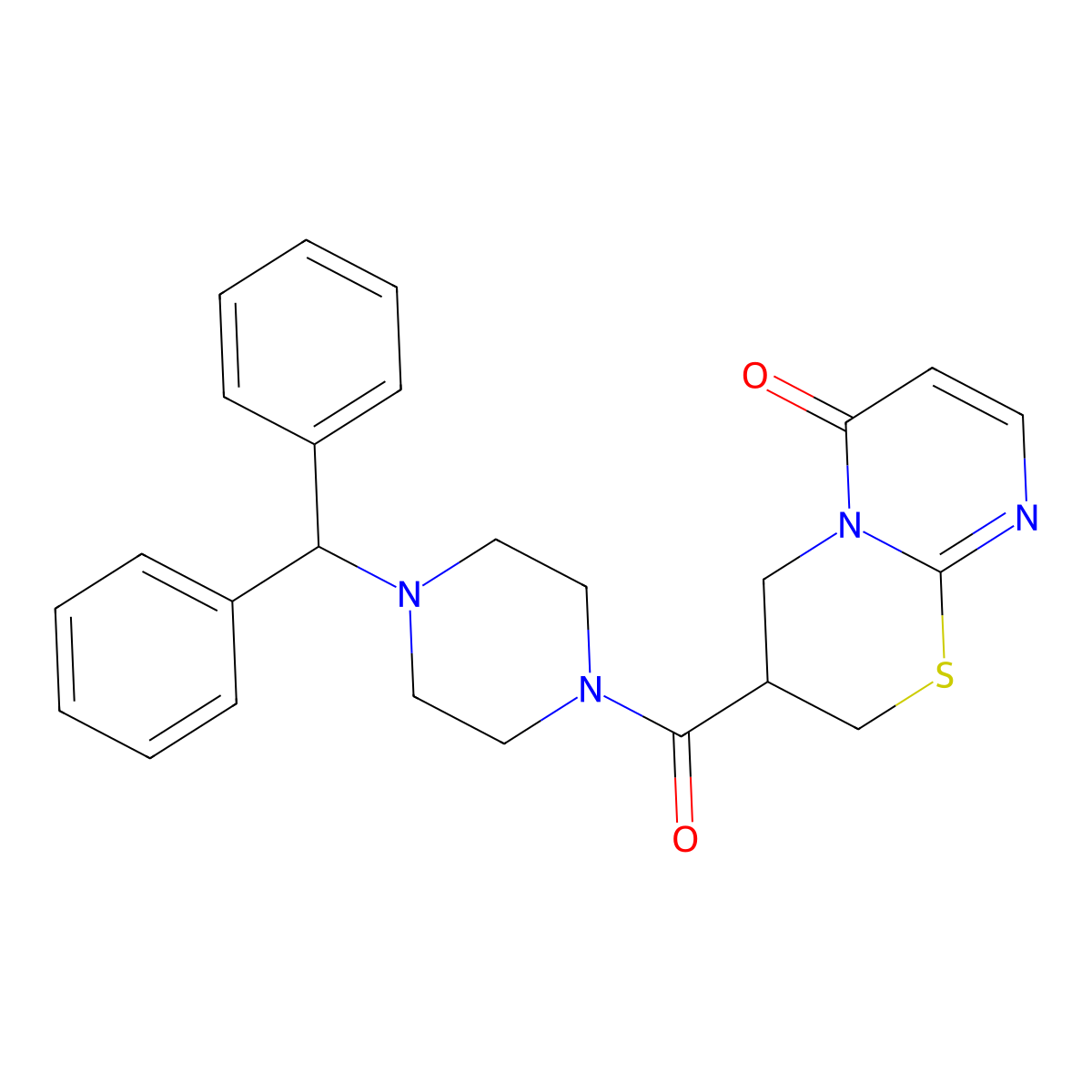 3-(4-benzhydrylpiperazine-1-carbonyl)-3,4-dihydropyrimido[2,1-b][1,3]thiazin-6(2H)-one molecular structure, CAS 1396865-93-2