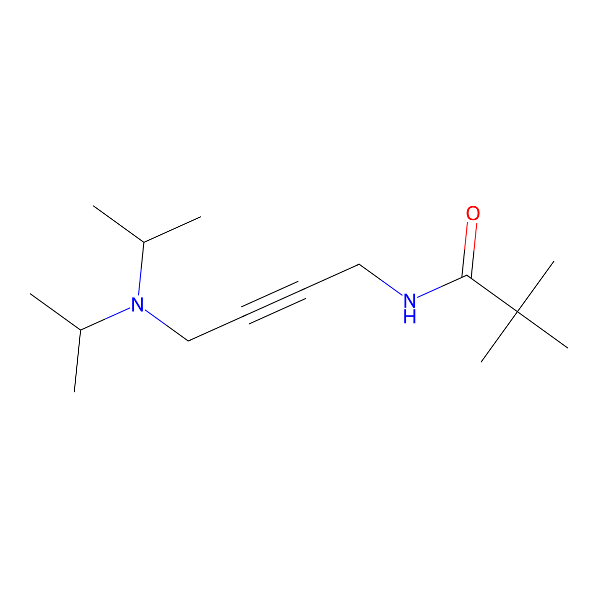 N-{4-[bis(propan-2-yl)amino]but-2-yn-1-yl}-2,2-dimethylpropanamide molecular structure, CAS 1396865-95-4