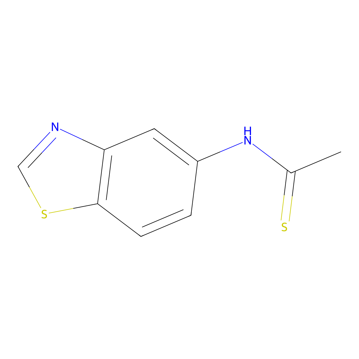 N-(benzo[d]thiazol-5-yl)ethanethioamide molecular structure, CAS 1396866-10-6