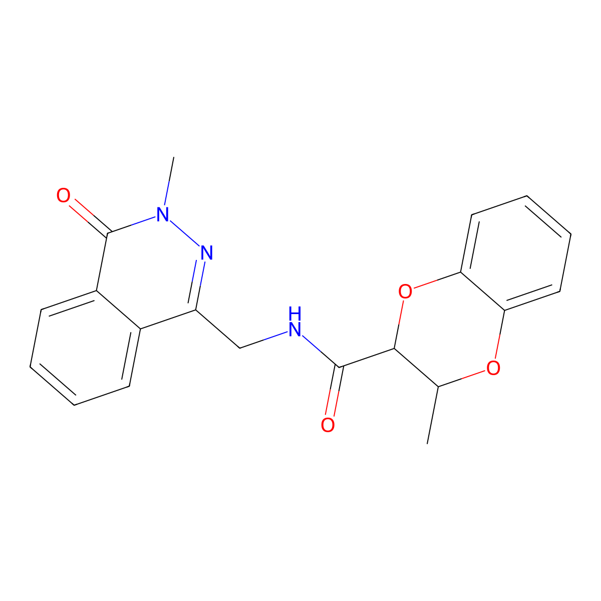 3-methyl-N-[(3-methyl-4-oxo-3,4-dihydrophthalazin-1-yl)methyl]-2,3-dihydro-1,4-benzodioxine-2-carboxamide molecular structure, CAS 1396866-22-0