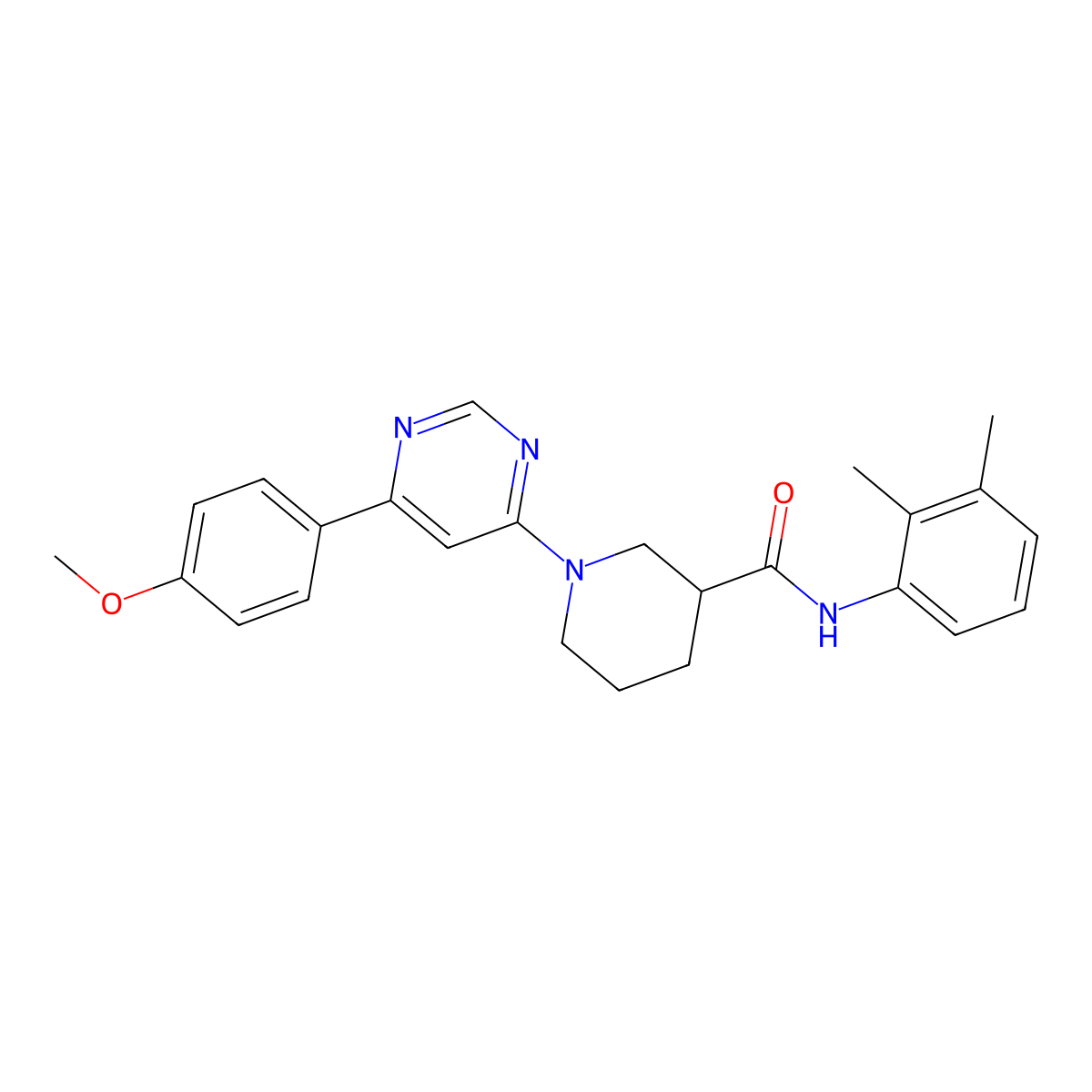 N-(2,3-dimethylphenyl)-1-[6-(4-methoxyphenyl)pyrimidin-4-yl]piperidine-3-carboxamide molecular structure, CAS 1396866-30-0