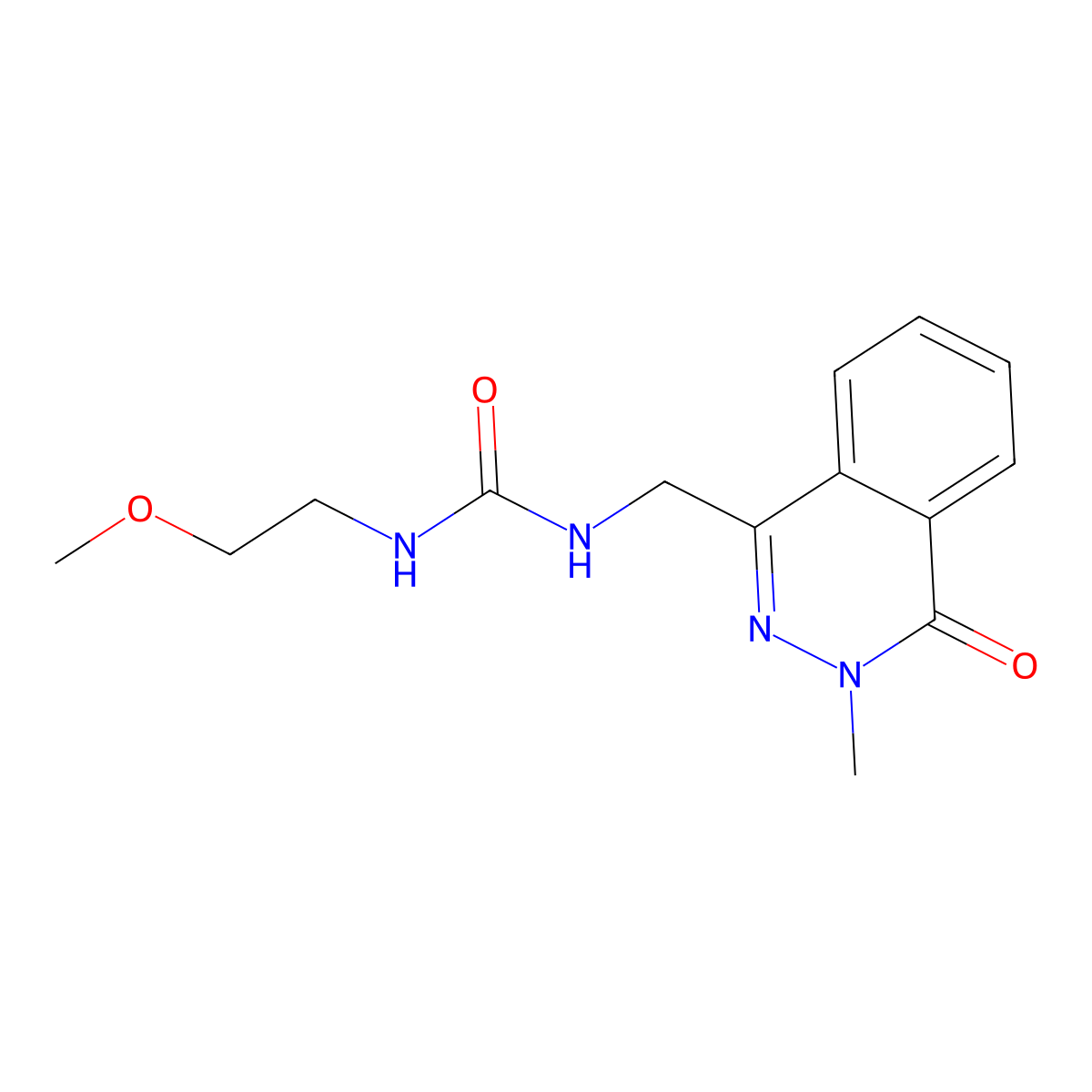 1-(2-Methoxyethyl)-3-((3-methyl-4-oxo-3,4-dihydrophthalazin-1-yl)methyl)urea molecular structure, CAS 1396866-32-2