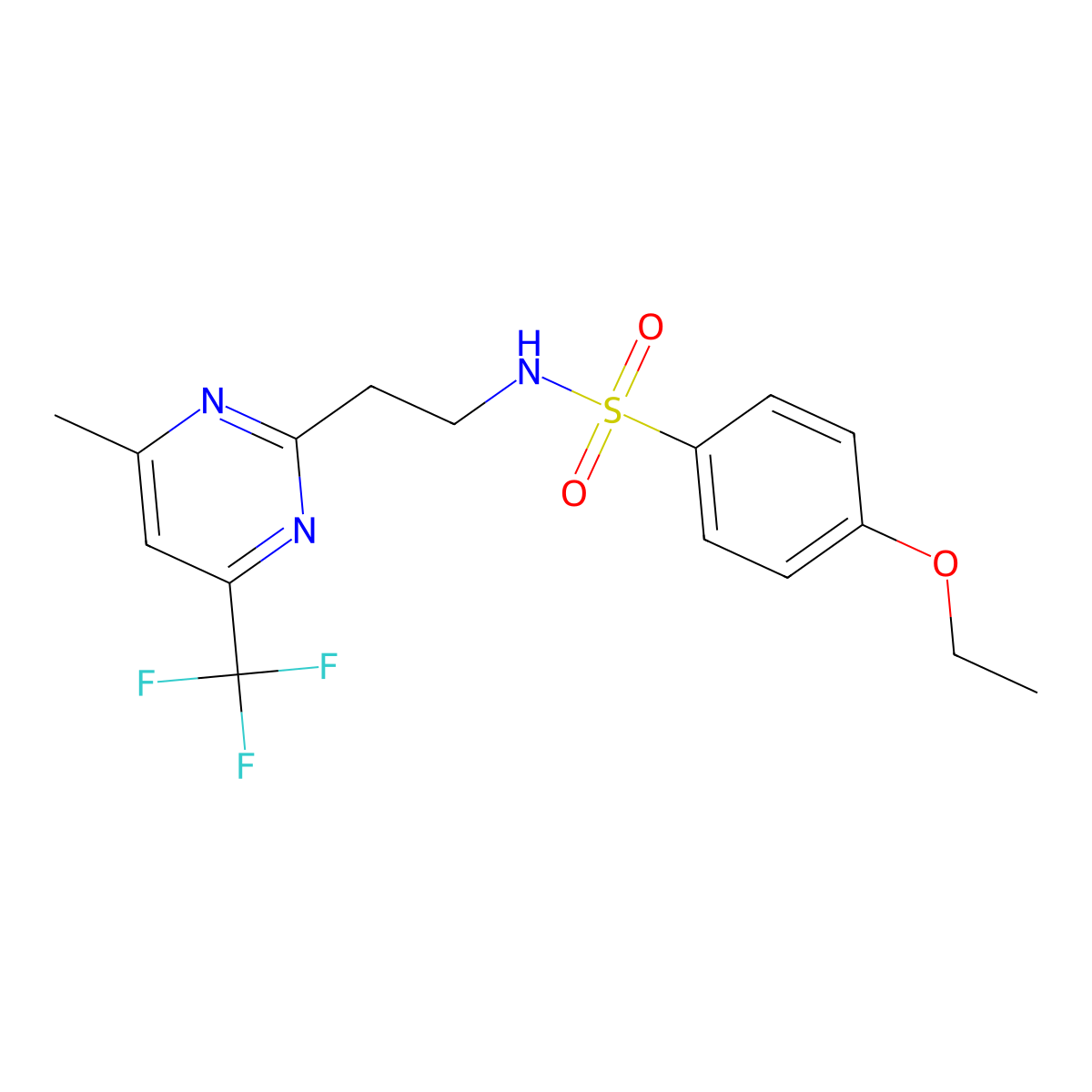 4-ethoxy-N-{2-[4-methyl-6-(trifluoromethyl)pyrimidin-2-yl]ethyl}benzene-1-sulfonamide molecular structure, CAS 1396866-33-3