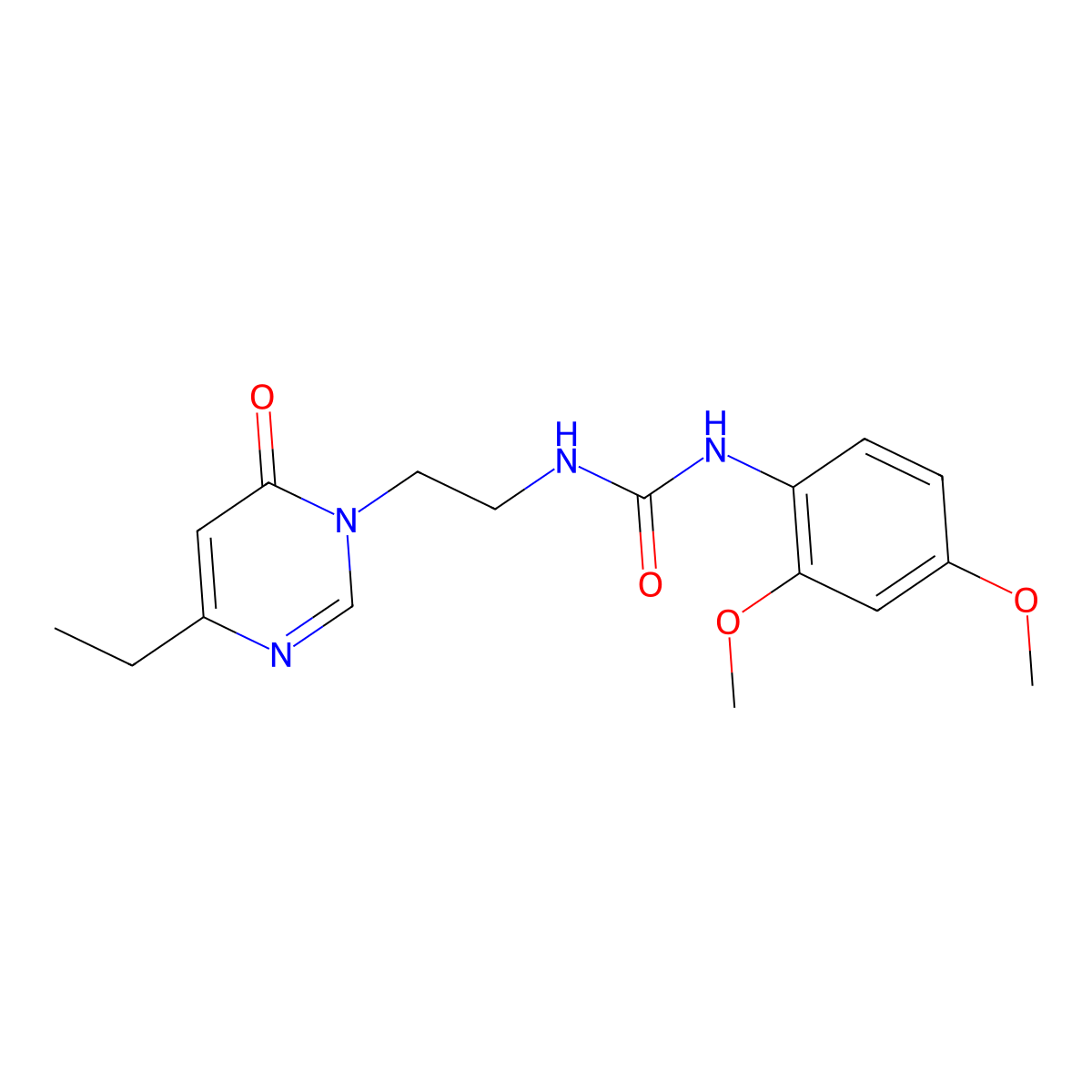 1-(2,4-dimethoxyphenyl)-3-(2-(4-ethyl-6-oxopyrimidin-1(6H)-yl)ethyl)urea molecular structure, CAS 1396866-52-6