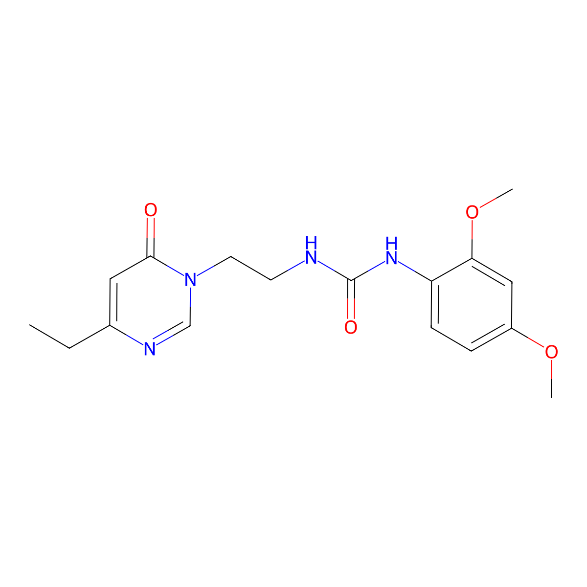 1-(2,4-dimethoxyphenyl)-3-(2-(4-ethyl-6-oxopyrimidin-1(6H)-yl)ethyl)urea molecular structure, CAS 1396866-52-6