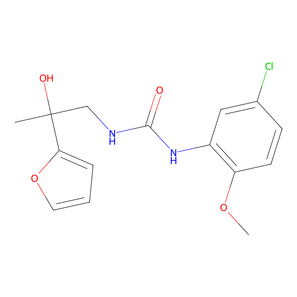 1-(5-Chloro-2-methoxyphenyl)-3-[2-(furan-2-yl)-2-hydroxypropyl]urea molecular structure, CAS 1396866-54-8
