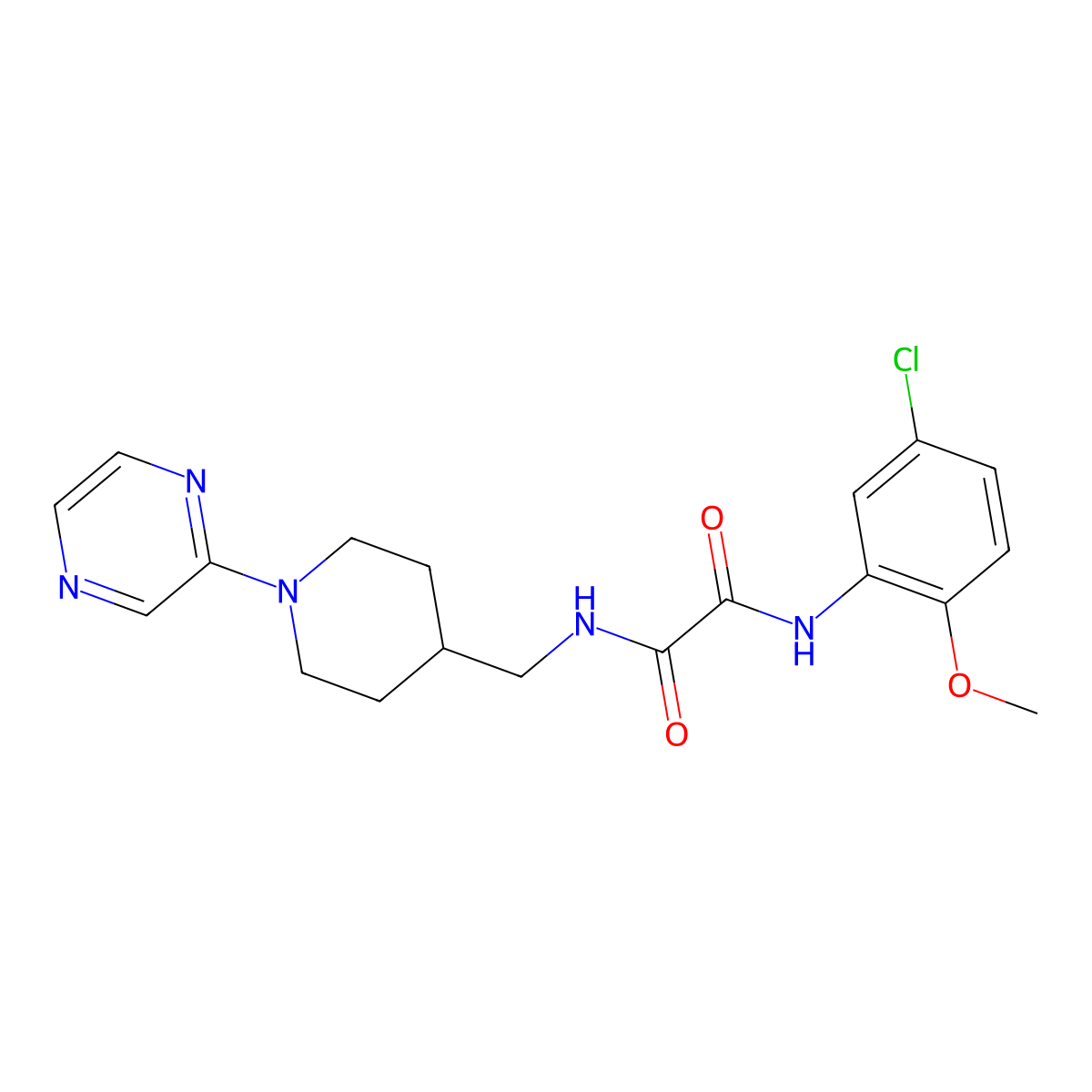N1-(5-chloro-2-methoxyphenyl)-N2-((1-(pyrazin-2-yl)piperidin-4-yl)methyl)oxalamide molecular structure, CAS 1396866-58-2
