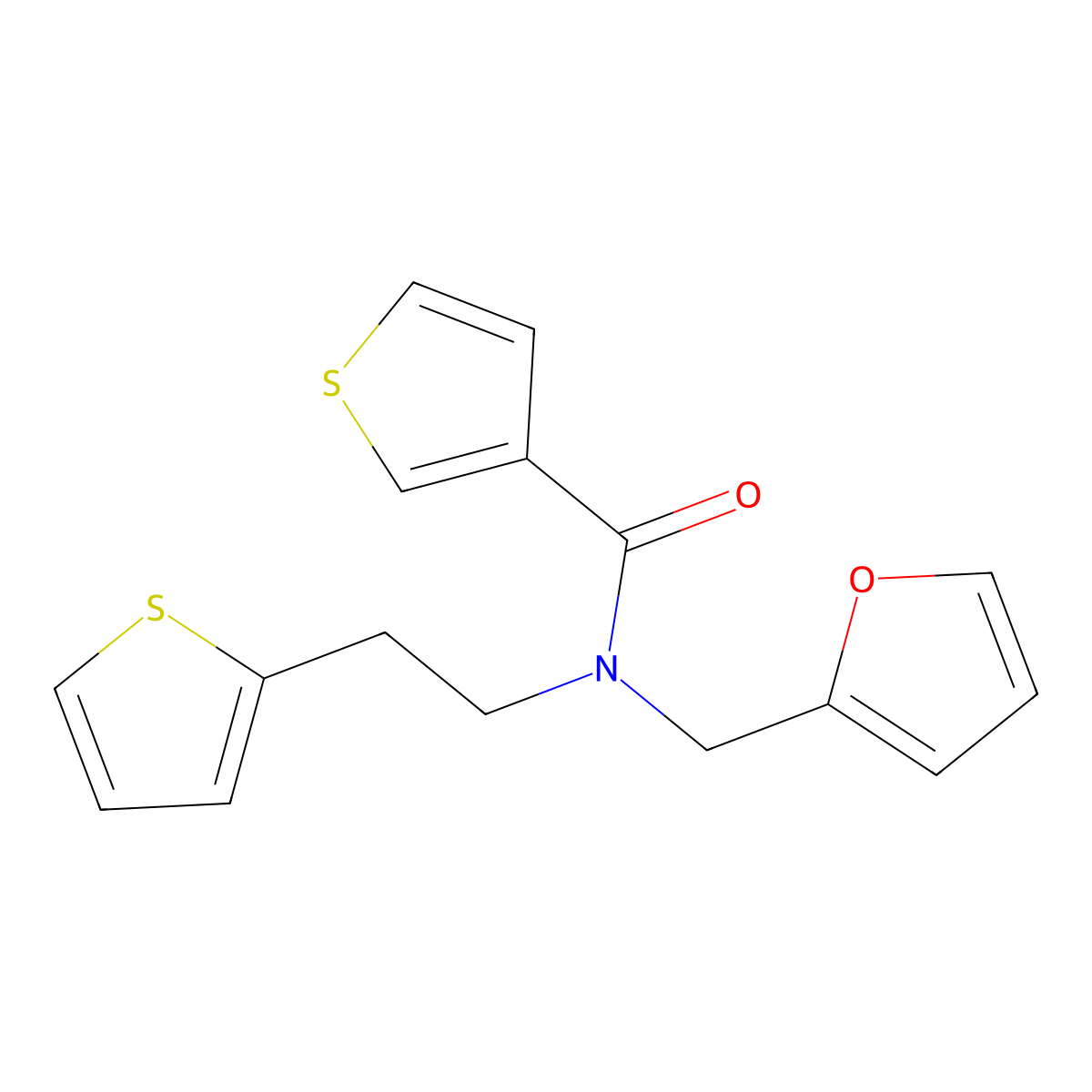 N-(furan-2-ylmethyl)-N-(2-(thiophen-2-yl)ethyl)thiophene-3-carboxamide molecular structure, CAS 1396866-59-3