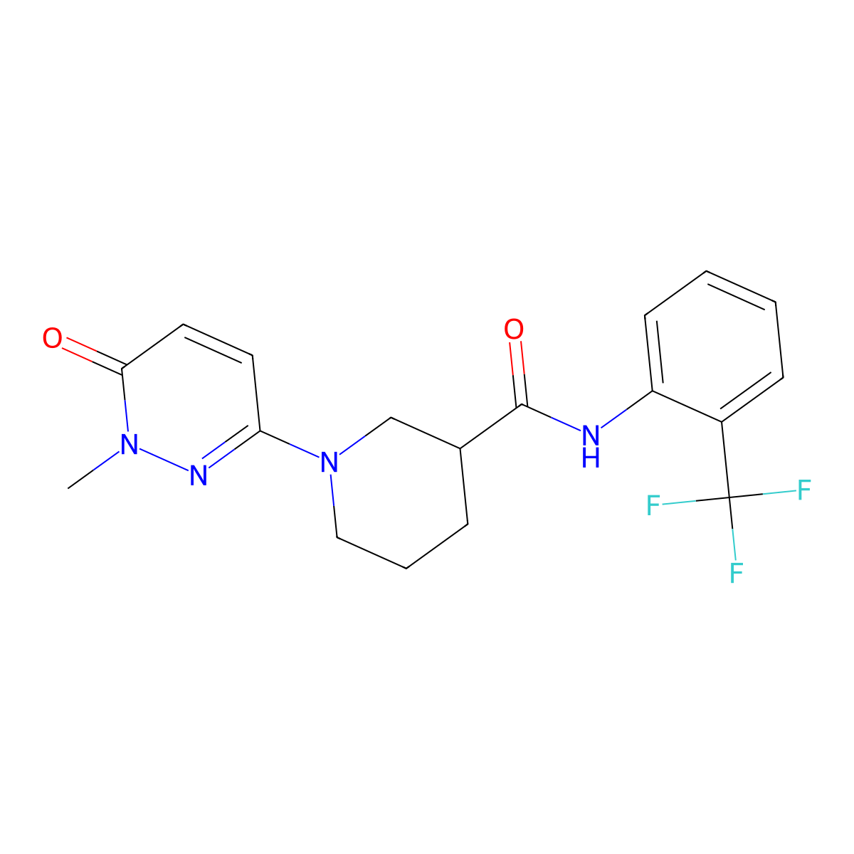 1-(1-methyl-6-oxo-1,6-dihydropyridazin-3-yl)-N-[2-(trifluoromethyl)phenyl]piperidine-3-carboxamide molecular structure, CAS 1396866-81-1