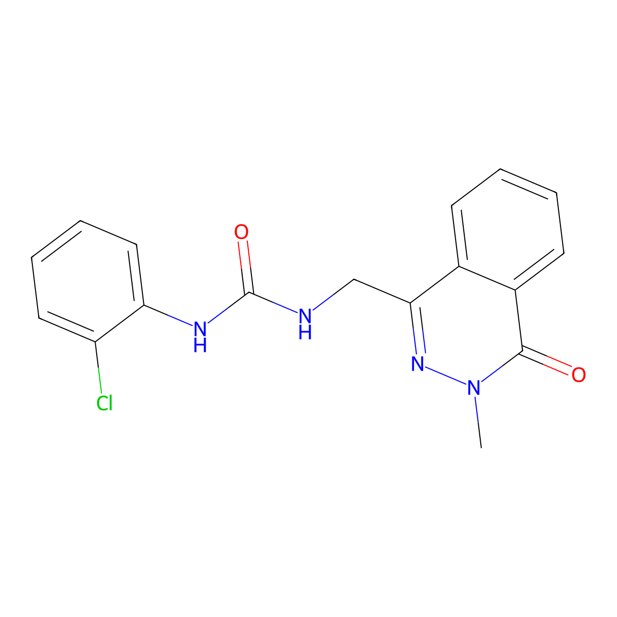 1-(2-Chlorophenyl)-3-[(3-methyl-4-oxo-3,4-dihydrophthalazin-1-yl)methyl]urea molecular structure, CAS 1396866-83-3