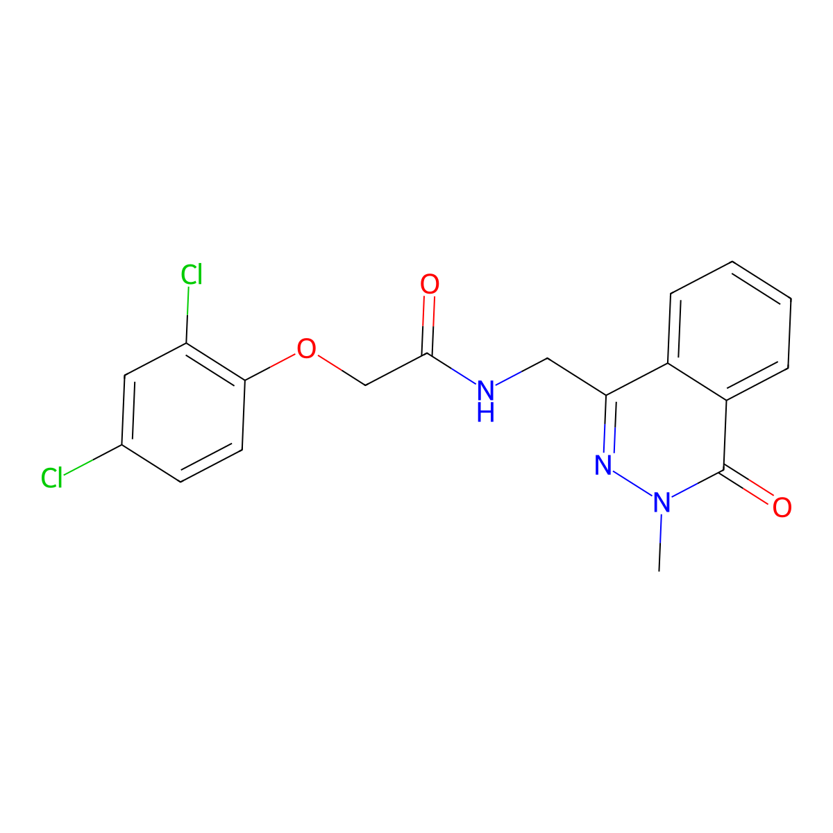 2-(2,4-dichlorophenoxy)-N-[(3-methyl-4-oxo-3,4-dihydrophthalazin-1-yl)methyl]acetamide molecular structure, CAS 1396866-86-6
