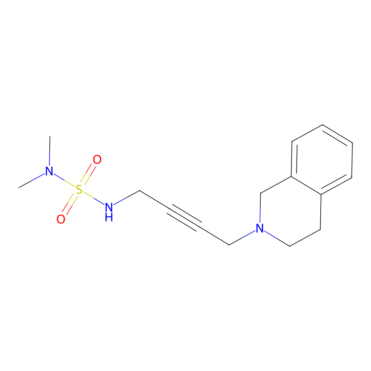 Dimethyl({[4-(1,2,3,4-tetrahydroisoquinolin-2-yl)but-2-yn-1-yl]sulfamoyl})amine molecular structure, CAS 1396866-97-9