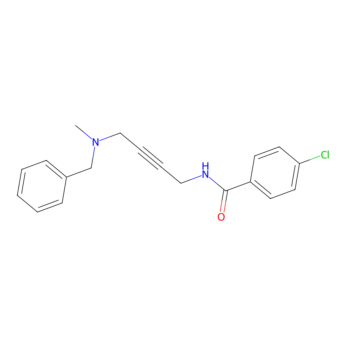 N-(4-(benzyl(methyl)amino)but-2-yn-1-yl)-4-chlorobenzamide molecular structure, CAS 1396867-01-8