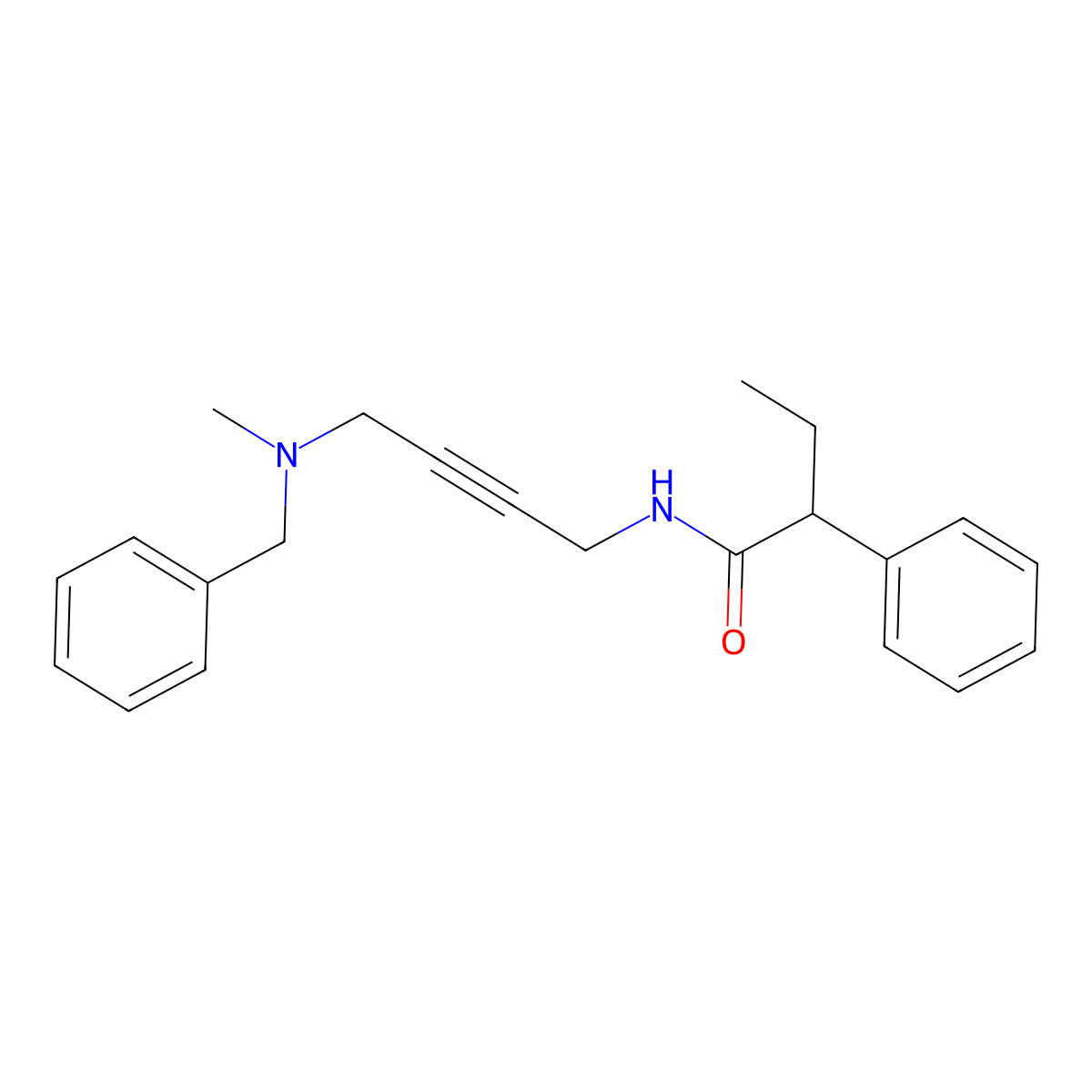 N-(4-(benzyl(methyl)amino)but-2-yn-1-yl)-2-phenylbutanamide molecular structure, CAS 1396867-07-4