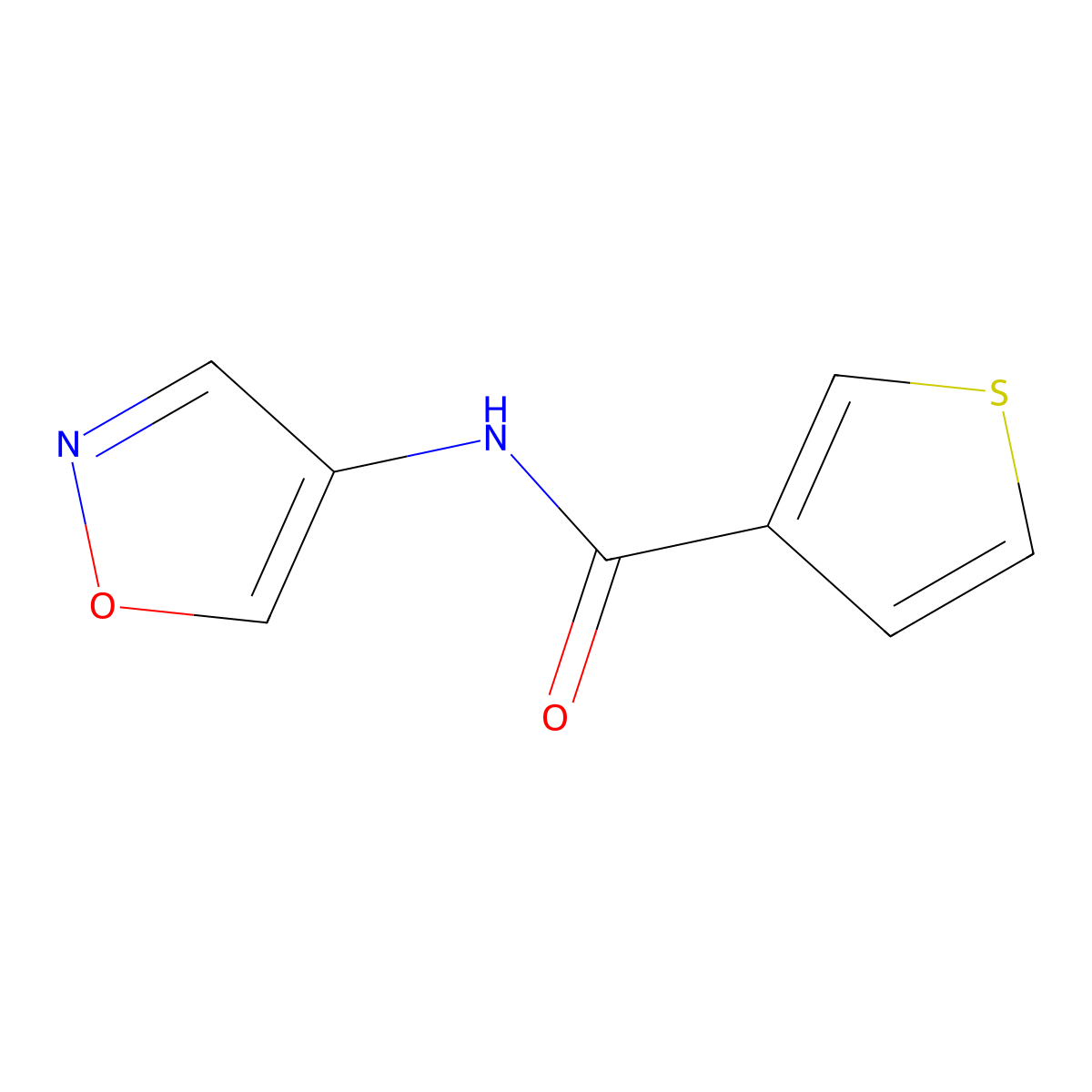 N-(isoxazol-4-yl)thiophene-3-carboxamide molecular structure, CAS 1396867-50-7